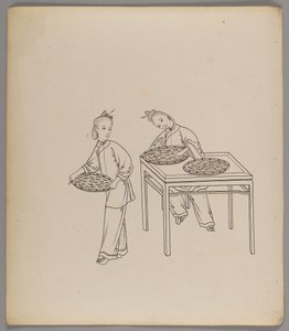 Album de feuilles séparées : Culture et production de la soie - Chinese School